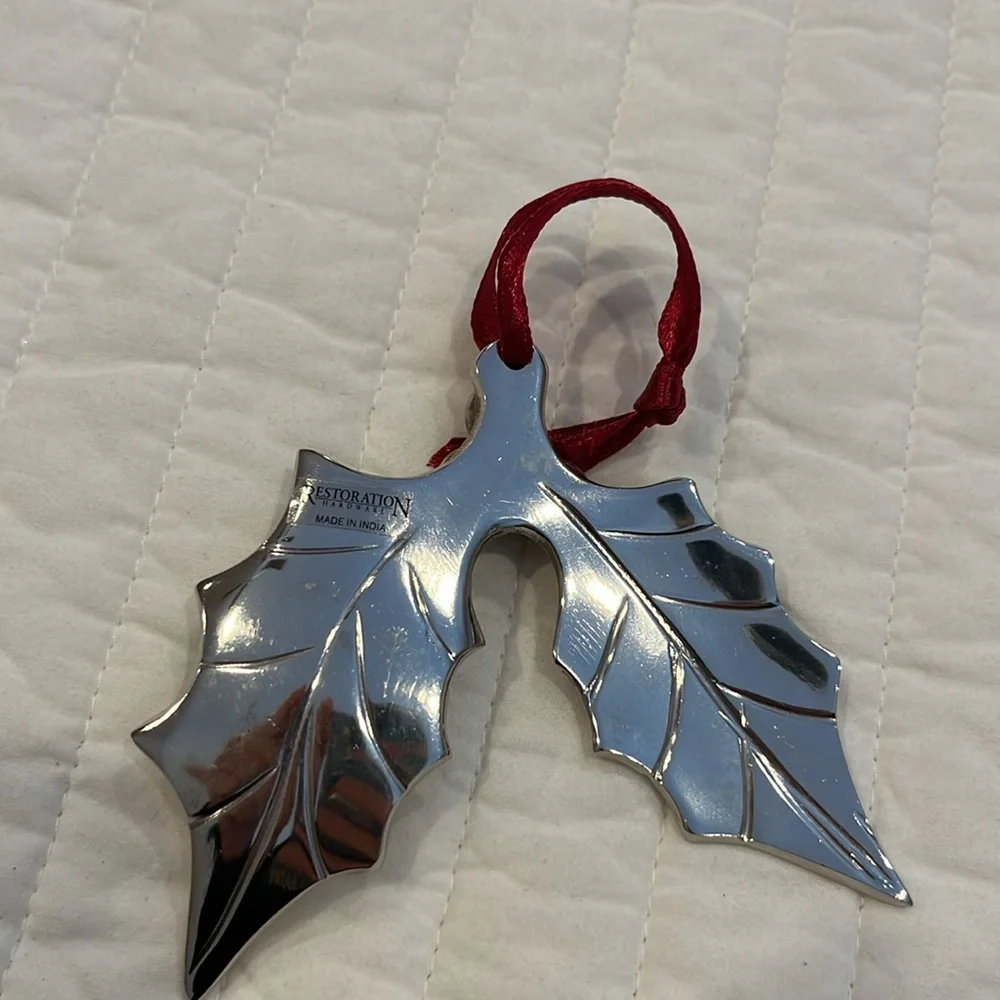 Restoration Hardware 1990's Holly Ornament